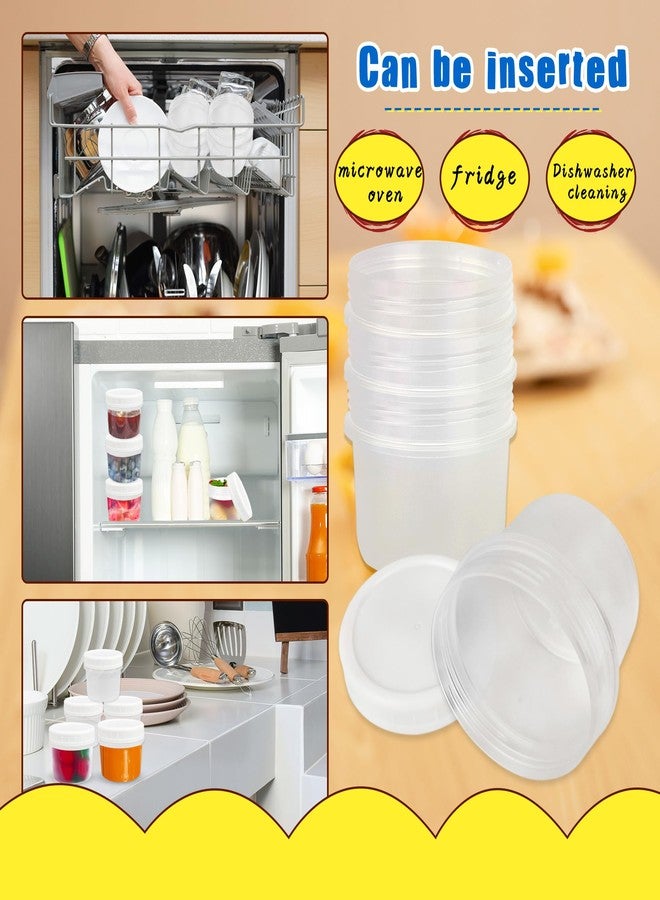 Conagel 30 Pack 5 oz Plastic Food Storage Containers with Screw Lids Small Reusable Freezer Containers Leak Proof Food Storage Jars for Fruit Cake Jam Ice Cream - Image 5